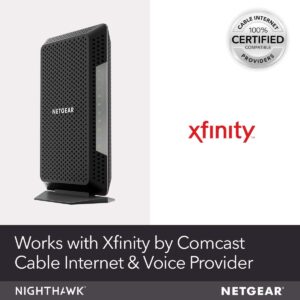 NETGEAR - Nighthawk 32 x 8 DOCSIS 3.1 Voice Cable Modem, Voice support - Black (Renewed)