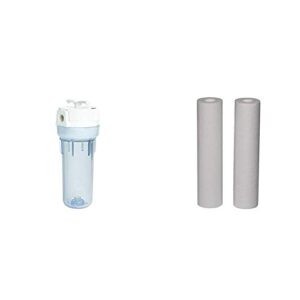 ecopure epw2vc whole water filtration system housing & melt blown universal whole home filter (2 pack)