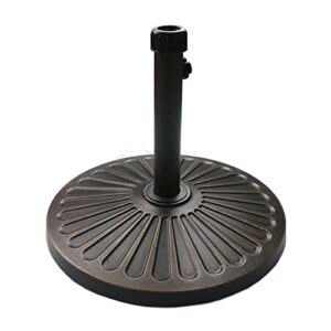 sunnyglade 18" 26.5-lbs outdoor living heavy duty round antiqued patio umbrella base (26.5lb)