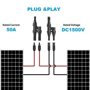 JHBOX Solar Panel Connector 2 Way Y Solar Branch | Easy Installation DIY Mount Tool for Parallel Connection Between Solar Panels | TUV Certified Solar Panel Wire Connectors (1 Pair)