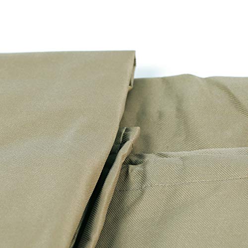 BALI OUTDOORS Square Durable Fire Pit Cover, 600D Heavy Duty with PVC Coating, Khaki, 28.3'' x 28.3'' x 25''