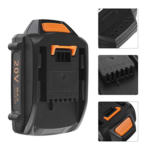 Cell9102 Replacement 2Packs Worx 20V Battery and Charger Starter Kit， WA3520 Lithium Battery and Dual Port 2 Hour Charger WA3875 Compatible with Worx 20-Volt Cordless Power Tools