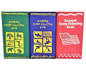 souvenir penny holder collecting books (3 pack) bi-fold coin display for rare and elongated pennies! (3 pack)