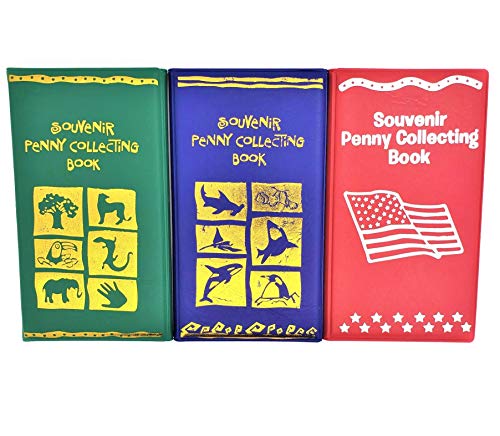 Souvenir Penny Holder Collecting Books (3 Pack) Bi-Fold Coin Display for Rare and Elongated Pennies! (3 Pack)