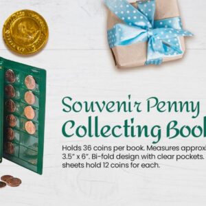 Souvenir Penny Holder Collecting Books (3 Pack) Bi-Fold Coin Display for Rare and Elongated Pennies! (3 Pack)