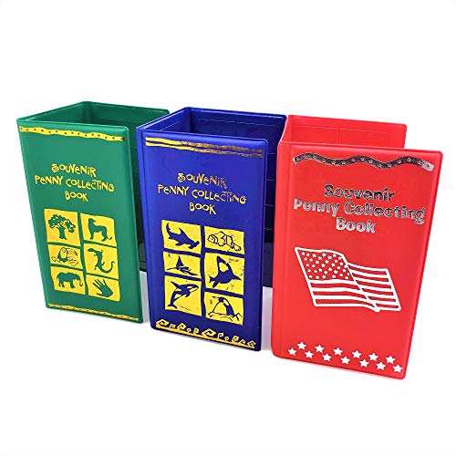 Souvenir Penny Holder Collecting Books (3 Pack) Bi-Fold Coin Display for Rare and Elongated Pennies! (3 Pack)