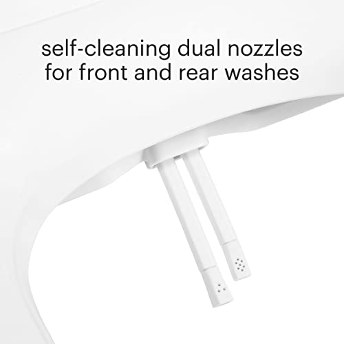 Brondell Bidet Toilet Seat Non-Electric Swash Ecoseat, Fits Elongated Toilets, White - Dual Nozzle System, Ambient Water Temperature - Bidet with Easy Installation