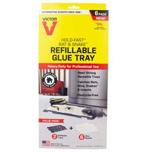 victor m776 hold-fast rat refillable mouse glue trap, 1 pack, white