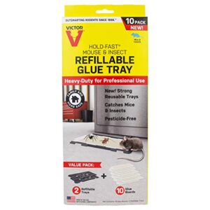 victor m775 hold-fast refillable mouse glue trap, white