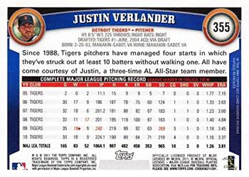 2011 Topps #355a Justin Verlander Detroit Tigers MLB Baseball Card NM-MT