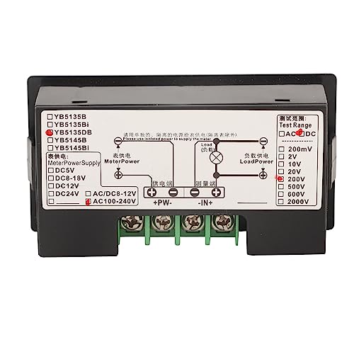 YB5135DB Digital Voltage Testers Mini DC Voltmeter Blue Backlight LED Panel Accuracy Volt Monitor Tester AC100-240V(DC 0-200V)