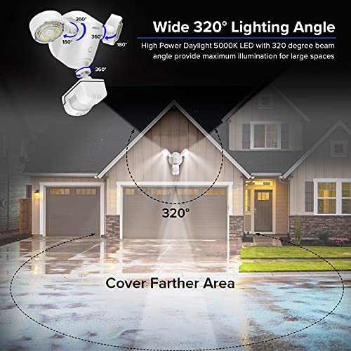 SANSI 15W Motion Sensor Outdoor Lights 2000LM LED Security Lights, 5000K Dusk to Dawn Flood Light,4 Modes,Wide 320°Angle Illumination, for Yard,Patio,Garage,Doorways Eco Series Wired Not Solar