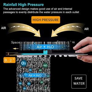 HarJue 12 Inch Rain Shower Head With 15 Inch Extension Arm, Stainless Steel Large Rainfall Showerhead, Luxury Square Shower Head-Waterfall Full Body Coverage-Easy to Install (Oil Rubbed Bronze Black)