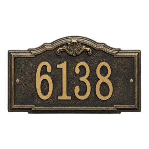 Whitehall™ Personalized Cast Metal Address plaque -THE GATEWOOD Plaque. Made in the USA. BEWARE OF IMPORT IMITATIONS. Display your address and street name.