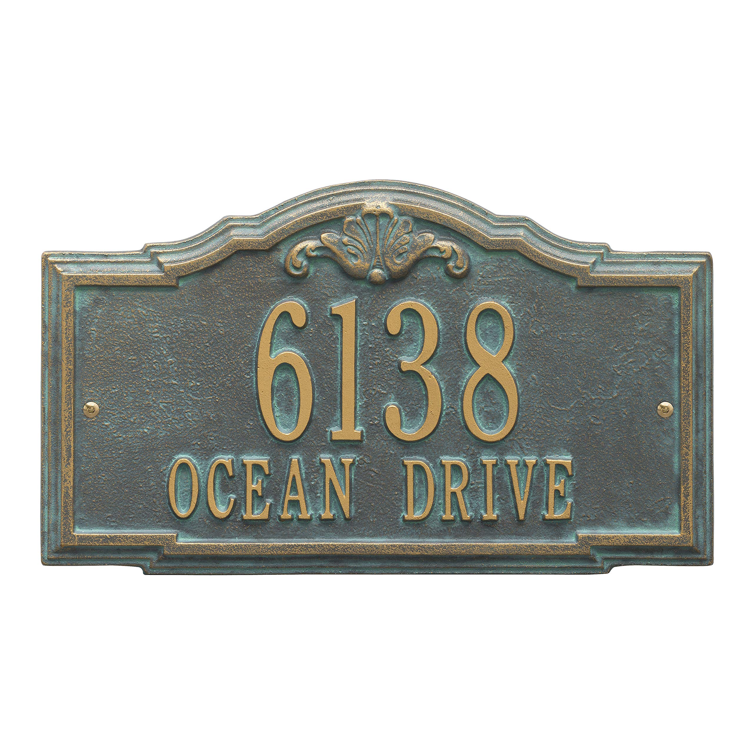 Whitehall™ Personalized Cast Metal Address plaque -THE GATEWOOD Plaque. Made in the USA. BEWARE OF IMPORT IMITATIONS. Display your address and street name.