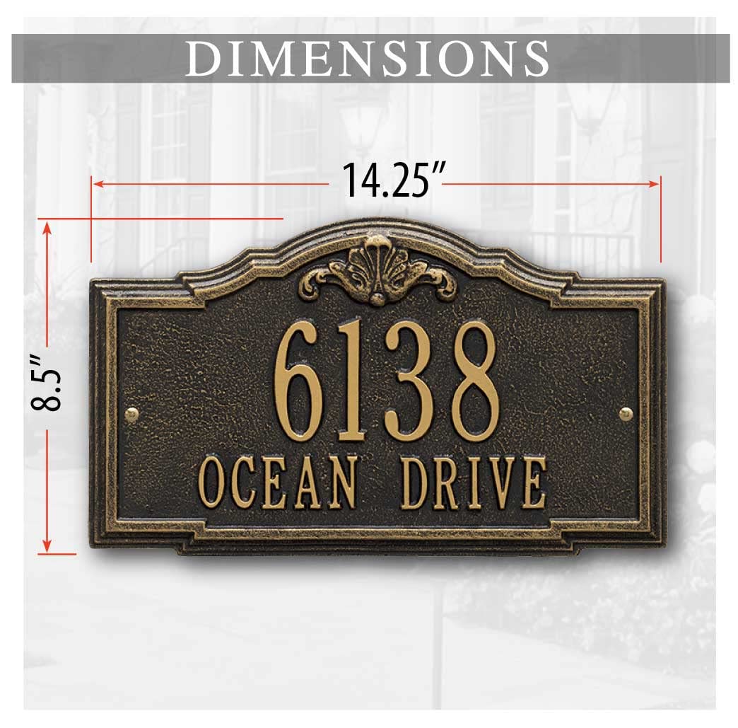 Whitehall™ Personalized Cast Metal Address plaque -THE GATEWOOD Plaque. Made in the USA. BEWARE OF IMPORT IMITATIONS. Display your address and street name.