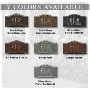 Whitehall™ Personalized Cast Metal Address plaque -THE GATEWOOD Plaque. Made in the USA. BEWARE OF IMPORT IMITATIONS. Display your address and street name.