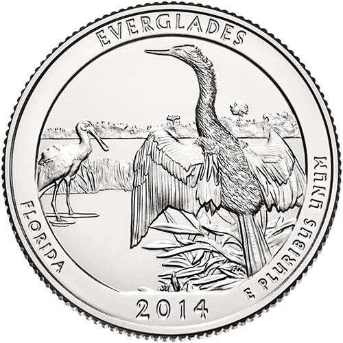 2014 D BU Everglades Florida National Park NP Quarter Choice Uncirculated US Mint