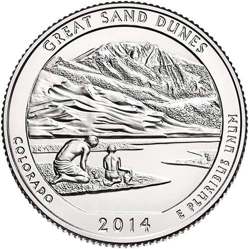 2014 P BU Great Sand Dunes Colorado National Park NP Quarter Choice Uncirculated US Mint