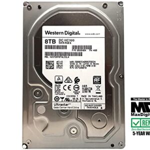 Western Digital 8TB Ultrastar DC HC320 SATA HDD - 7200 RPM Class, SATA 6 Gb/s, 256MB Cache, 3.5" - HUS728T8TALE6L4 (Renewed)