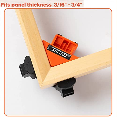 90 Degree Angle Clamps, Woodworking Corner Clip, Right Angle Clip Fixer, Set of 4 Clamp Tool with Adjustable Hand Tools (orange+black)