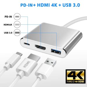 Battony USB C to HDMI Adapter USB Type C Adapter Multiport AV Converter with 4K HDMI Output USB C Port & USD3.0 Fasting Charging Port Compatible for MacBook Pro / Air 2019/2018 iPad Pro 2019