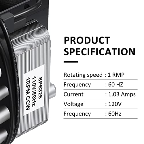 PU-047040 PH-CCW1 Auger Motor Low Operating Decibels Englander Pellet Stove Auger Motor 1 RPM Counter Clockwise Auger Motor, Top and Bottom Auger Motor