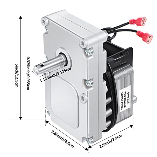 PU-047040 PH-CCW1 Auger Motor Low Operating Decibels Englander Pellet Stove Auger Motor 1 RPM Counter Clockwise Auger Motor, Top and Bottom Auger Motor