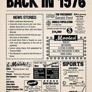 8x10 1976 Birthday Gift // Back in 1976 Newspaper Poster // 48th Birthday Gift // 48th Party Decoration // 48th Birthday Sign // Born in 1976 Print (8x10, Newspaper, 1976)