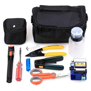 16 in 1 fc-6s fiber optic tool kit with vfl 10km visual fault locator fiber optical cables stripper pp bottles ftth tools bag set