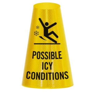 smartsign “possible icy conditions” bright reflective cone message sleeve, [cone not included]