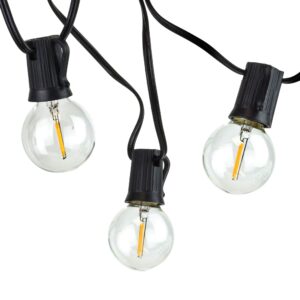 newhouse lighting pstringled50 foot, 50 socket indoor/outdoor string 55 led globe g40 (5 free bulbs included), wedding lights, decorations for patios, porches, backyards, decks, bistros, 50ft, black