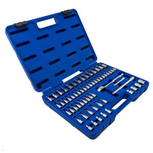 NEIKO 01145A Master Combination Bit Socket Set, 45 Piece Master Socket Bit Set, SAE & MM, 1/4" and 3/8” Drive, Torx, Hex, External Torx, Screwdriver, S2 Steel Bits, Cr-V Steel, Allen Wrench Socket Set