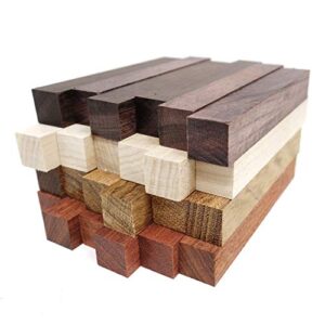 exotic wood pen blanks 24-pack: bloodwood, mexican ebony, jatoba, hard maple, 6 of each wood type, 5 x 3/4 x 3/4 inches