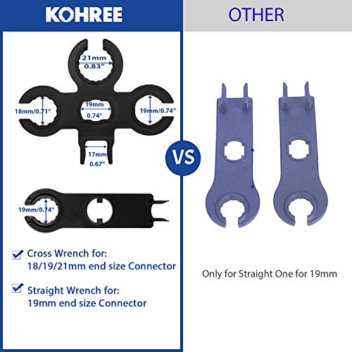 Kohree Solar Crimping Tool Cable Connector, with 6pcs Male Female Solar Connector + 2 Pcs Spanners Wrench + 1 Pcs Wire Crimper + 1 Pcs Tool Kit for 2.5/4/6mm² Solar PV Wire