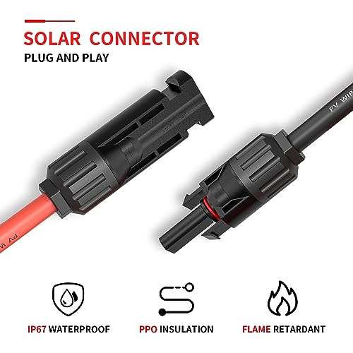 Kohree Solar Crimping Tool Cable Connector, with 6pcs Male Female Solar Connector + 2 Pcs Spanners Wrench + 1 Pcs Wire Crimper + 1 Pcs Tool Kit for 2.5/4/6mm² Solar PV Wire