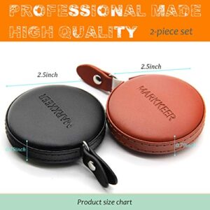 Sewing Tape Measure,2 Pack Tailor Clothing Small Tape, Measure for Body Measuringruler, UpgradeDual Sided Leather Tape Measureautomatic Retractable, Soft Tape 60 Inch/ 1.5 M (Black Brown)