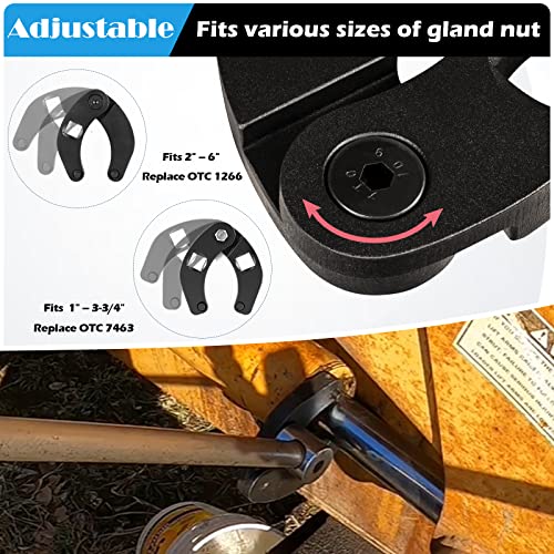 Sunluway 1266 Adjustable Gland Nut wrench & 7463 Small Adjustable Gland Nut Wrench Universal for Hydraulic Cylinders on Most Farm & Construction Equipment, Remove Gland Nuts Easily