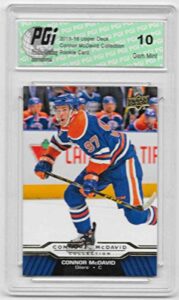 connor mcdavid 2015-16 upper deck collection #cm-10 rookie card pgi 10 oilers - hockey slabbed rookie cards