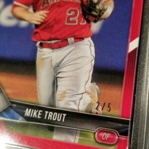 Mike Trout 2018 Bowman Red 2/5 Graded PSA NM-MT 8 - Baseball Slabbed Rookie Cards