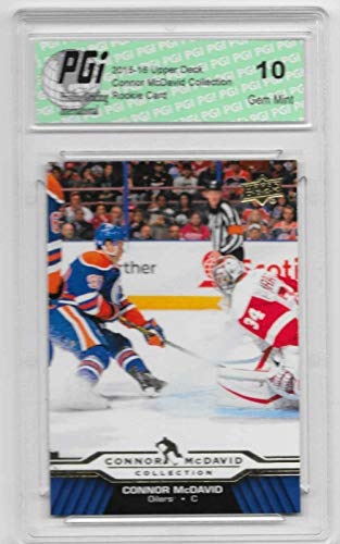 Connor McDavid 2015-16 Upper Deck Collection #CM-18 Rookie Card PGI 10 Oilers - Hockey Slabbed Rookie Cards