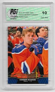 connor mcdavid 2015-16 upper deck collection #cm-5 rookie card pgi 10 oilers - hockey slabbed rookie cards