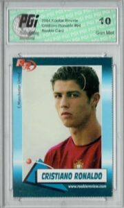cristiano ronaldo 2004 rookie review card pgi 10 portugal manchester united - unsigned soccer cards