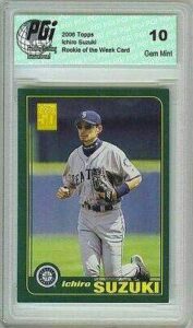 @ ichiro suzuki 2006 topps rookie of the week card pgi 10 - baseball slabbed rookie cards