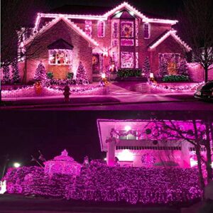 Silvom Pink Christmas Lights, 33ft 100 LED Xmas Christmas Lights, 120V UL Certified LED String Lights for Halloween, Christmas Tree, Wedding, Party, Patio, Holiday, Home Indoor & Outdoor Decoration