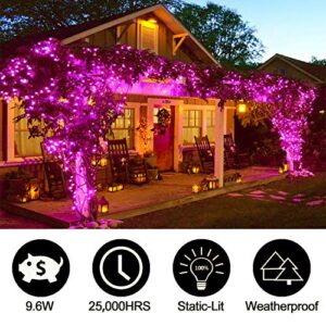 Silvom Pink Christmas Lights, 33ft 100 LED Xmas Christmas Lights, 120V UL Certified LED String Lights for Halloween, Christmas Tree, Wedding, Party, Patio, Holiday, Home Indoor & Outdoor Decoration