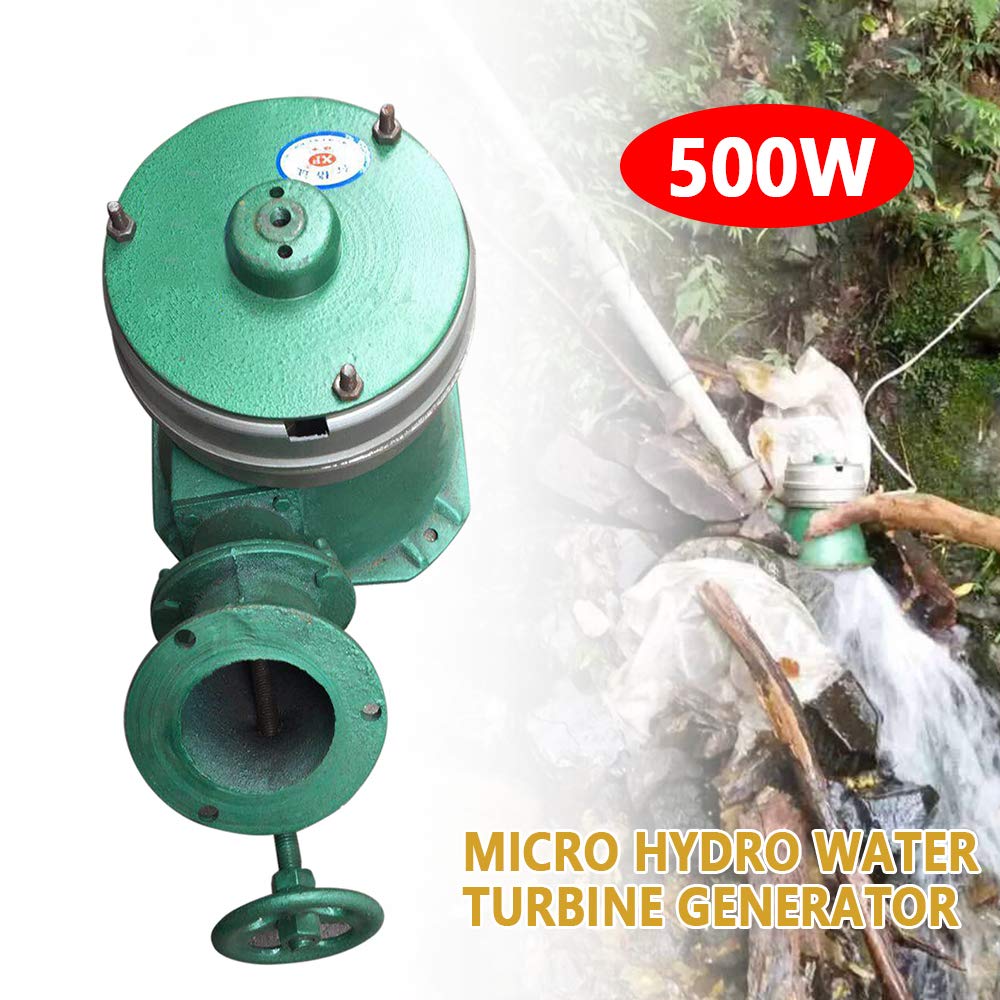 QIZHI Micro Hydro Water Turbine Generator US Plug for Household Lighting TV Electric Furnace ect US Stock（110V 500W）
