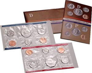 1984 p, d u.s. mint - 10 coin uncirculated set with original governmetn packaging uncirculated