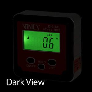 VINCA DLBA-01 Digital Level Box Protractor Angle Finder Gauge Inclinometer with ABS Hold Function Backlight and Magnetic Base