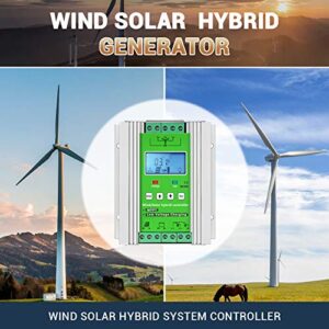 iSunergy 1000W Wind Solar Hybrid Charge Controller 12V/24V MPPT Boost Charge Regulator with LCD Display and Free Dump Load Accurate (600W Wind + 400W Solar)